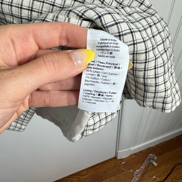 NWT J. Crew Claudia dress in plaid linen black white size large - Picture 7 of 12